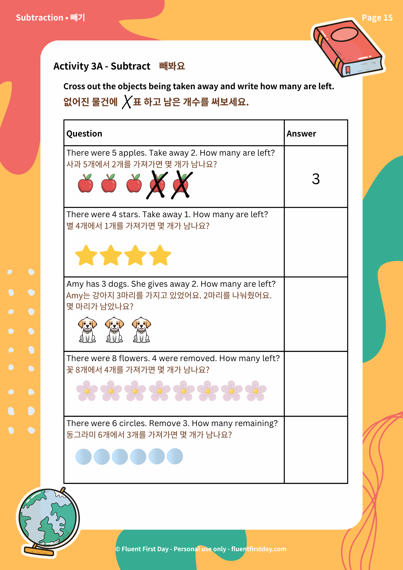 Maths Vocabulary & Activities - 수학 영어 용어 활동집 - Korean English Maths Pack - Kindergarten / Foundation Year